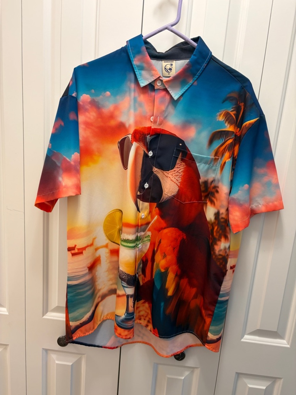 Tropical Parrot Print Short-Sleeve Shirt - party shirt